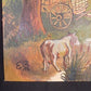 Art & Collectibles > Painting > Oil - 1975 EB American Folk Art Painting on Canvas, Covered Wagon Cattle Original Art by T...