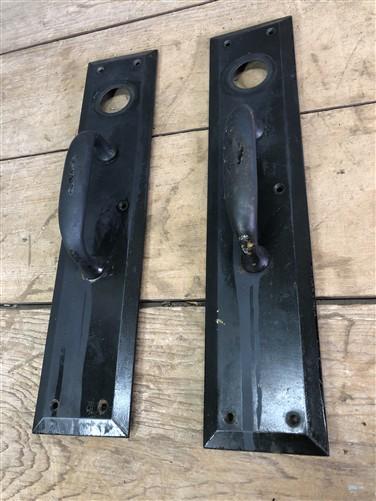 Home & Living > Home Improvement > Hardware - Door Handle Pull Plates, Vintage Black Matte Escutcheon Plate, Mortise Trim...