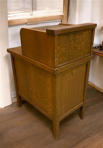 Home & Living > Furniture > Office Furniture > Filing Cabinets - Oak Roll Top Filing Cabinet with Register, Vintage McCask...