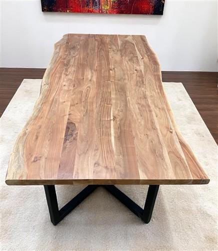 Home & Living > Furniture > Office Furniture > Desks - Live Edge Table, Acacia Wood Table (78x42) Dining Kitchen Table, Co...