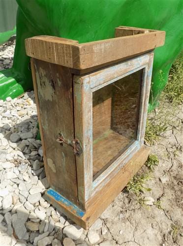 Home & Living > Bathroom > Medicine Cabinets - Medicine Cabinet, Vintage Wood Display Case, Wall Mount Cupboard, Shadow Bo...