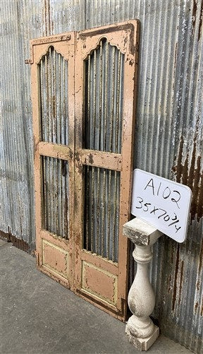 Home & Living > Outdoor & Gardening > Garden Decoration > Yard Art - Vintage Indian Garden Gates, Carved Metal Teak Doors,...