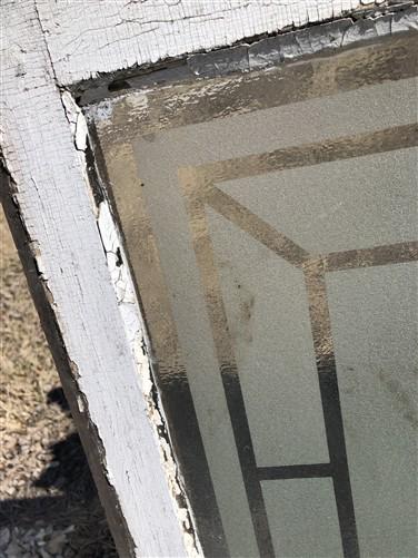 Home & Living > Home Improvement > Windows - Etched Frosted Clear Glass Vintage Church Window, Architectural Art Glass, H...