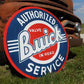 Buick Authorized Service Sign, 2 Sided Metal Porcelain Advertising Buick Sign,