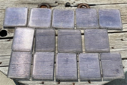 Art & Collectibles > Glass Art > Suncatchers - Luxfer Prism Purple Plaine Glass Tiles, Architectural Salvage Tiles, Luxfer...