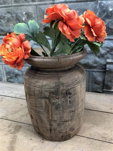Home & Living > Home Decor > Home Accents - Wood Pot, Round Water Jug, Planter Urn, Flower Frog Display, Farmhouse Box, C...