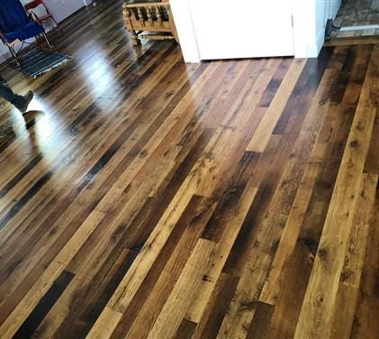 Home & Living > Home Improvement > Flooring - Smooth Top Reclaimed, Wood Flooring, Hardwood Floor Tongue Groove by The Old...
