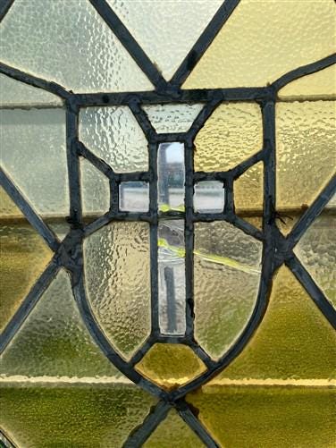 Home & Living > Home Improvement > Doors & Locks > Doors - Antique Single Door (40x79.5) Stained Glass Paneled Church Door...