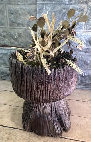 Home & Living > Home Decor > Home Accents - Rustic Wood Planter, Wood Stump, Round Wooden Flower Pot, Natural Wood Decor,...