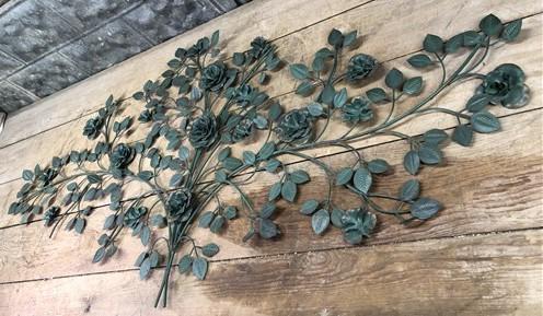 Home & Living > Home Decor > Wall Decor > Wall Hangings - 1967 Turner Mfg Floral Metal Wall Art, MCM Mid Century Green Gol...