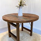 Rustic Round Table, Vintage Dining Room Table, Kitchen Island, Game Table,  G