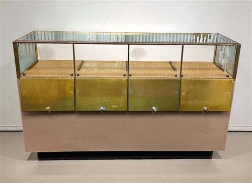 Home & Living > Storage & Organization - 2 Pc. Parker Glass Display Case, Vintage Floor Showcase, Lighted Store Counter by...