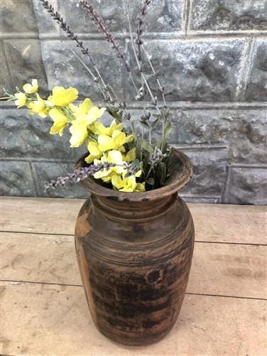 Home & Living > Home Decor > Home Accents > Vases - Wood Pot, Round Water Jug, Planter Urn, Flower Frog Display, Farmhouse...