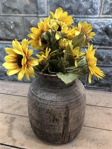 Home & Living > Home Decor > Home Accents > Vases - Wood Pot, Round Water Jug, Planter Urn, Flower Frog Display, Farmhouse...