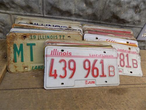 License Plates - Set of 50 License Plates Lot Vintage Automobile Car Truck Tags jr by The Old Grainery (apportion, art, car)