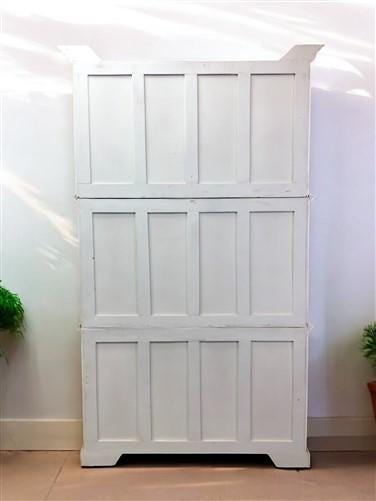 4'10" Triple Stack Cabinet, White Kitchen Cabinet, Bookcase, Storage J