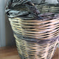 Home & Living > Storage & Organization > Baskets - Round Wicker Basket, Vintage German Woven Rattan Basket, Storage Organi...
