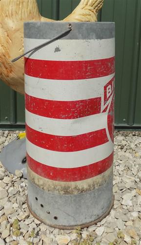 Big H Equipment Chicken Feeder, Vintage Galvanized Tin Chicken Feed Dispenser B