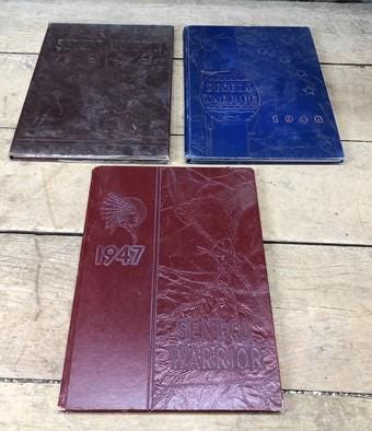 1947-1978 Book Lot, Railroad Trains Buses 40s Seneca Missouri Yearbooks, A