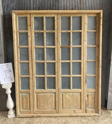 Antique French Double Doors (71x88) Frosted Glass European SideLite Jamb C2