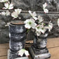Home & Living > Home Decor > Home Accents - Pair Gray Wooden Pillar 10.5" Candlestick Holders, Decor, Table Centerpiece, A...