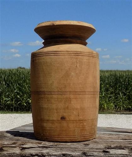 Water Jug, Wood Pot, Wood Vase, Rustic Planter, Modern Farmhouse, European R