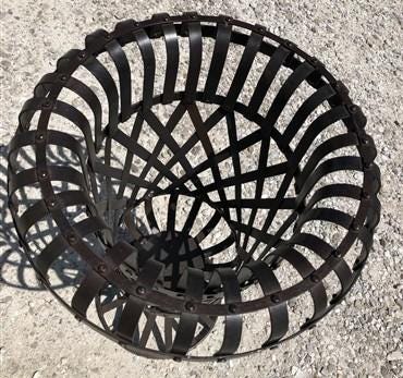 Home & Living > Outdoor & Gardening > Plant Stands - 34" Metal Strap Urn Planter Flower Pot, Decorative Garden Patio Yard...