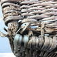 Rectangular Wicker Basket, Vintage German Woven Basket, Storage Organizer C34