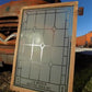 Etched Frosted Clear Glass Vintage Church Window, Architectural Art Glass, A