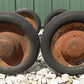 4 Vintage Metal Baby Buggy Wheels Pedal Car Garden Cart Pumpkin Wagon A49