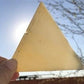 Craft Supplies & Tools > Raw Materials > Glass - Stained Slag Glass Triangle Panes, Reclaimed Church Window Art Glass Piec...