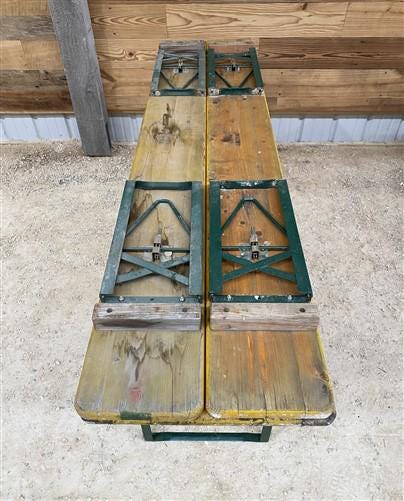 Vintage German Oktoberfest, Beer Garden Table and Benches, Picnic Table, Y29