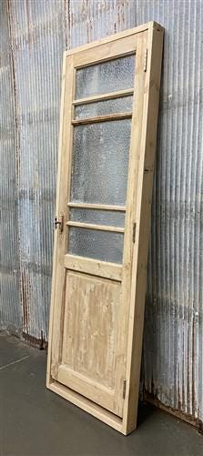 Antique French Single Door(25x83.5) Glass Pane Door with Jamb, Encased Door T22