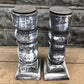 Home & Living > Home Decor > Home Accents - Pair Gray Wooden Pillar 14" Candlestick Holders, Decor, Table Centerpiece, B b...