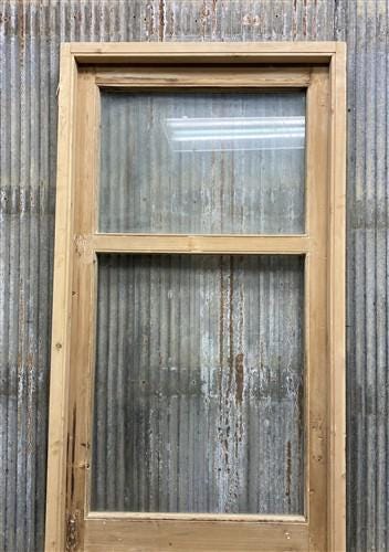 Antique French Single Door (31x88.5) Glass Pane Door with Jamb, Encased Door T17
