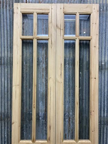 French Double Door (32x96.5) 6 Pane Glass Door European Styled EM24-B