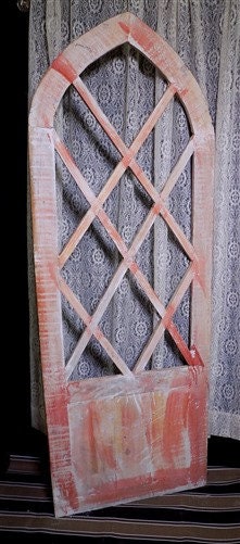 Home & Living > Home Decor > Home Accents - Large Farmhouse Lattice Window, Arched Lattice Window Frame, Rustic Home Decor...