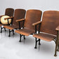 Home & Living > Furniture - 4 Vintage Wood Folding Theater Seats, Auditorium Seats, Entryway Bench, E9 by The Old Grainery