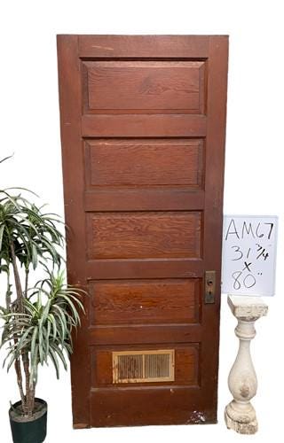 Home & Living > Home Improvement > Doors & Locks > Doors - Vintage American Door (31.75x84) Five Panel Interior Door, Arch...