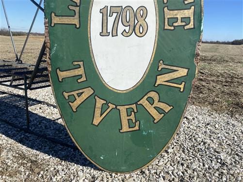 Art & Collectibles > Collectibles > Advertisements - Lafayette 1798 Tavern Sign, Vintage Wood Advertising Sign, Tavern, Di...