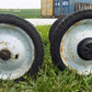 4 Vintage Metal Baby Buggy Wheels Pedal Car Garden Cart Pumpkin Wagon A47