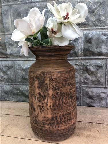 Home & Living > Home Decor > Home Accents > Vases - Wood Pot, Round Water Jug, Planter Urn, Flower Frog Display, Farmhouse...