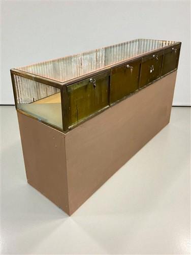 Home & Living > Storage & Organization - 2 Pc. Parker Glass Display Case, Vintage Floor Showcase, Lighted Store Counter by...