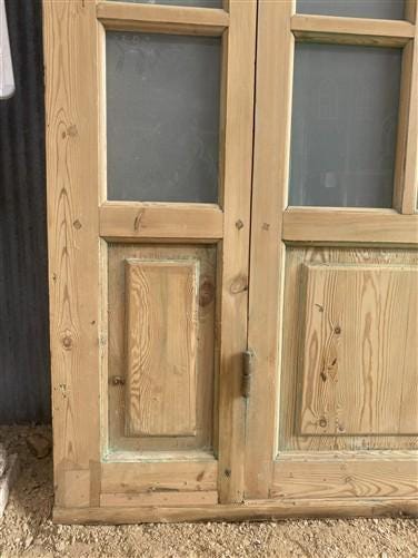 Antique French Double Doors (71x88) Frosted Glass European SideLite Jamb C2
