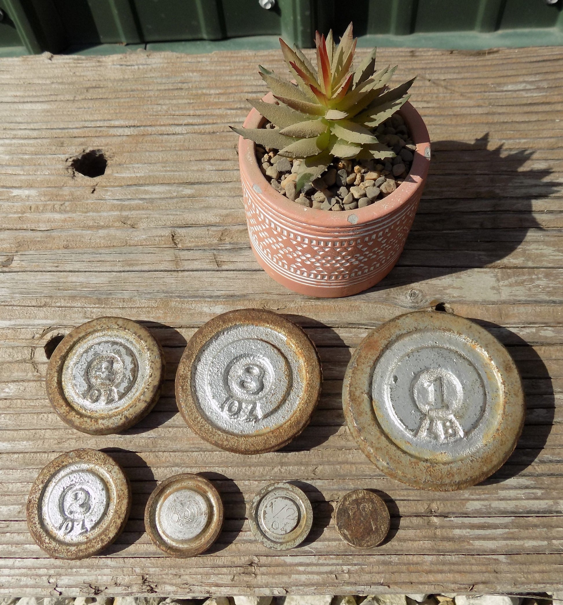 Scale Weights - Platform Scale Weights Vintage Metal Hanging Industrial Fairbank Morse Hdwe A39 by The Old Grainery (1 lb,...