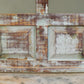 Windows - Blue Arched French Country Distressed Window Frame (19.5x38) Rustic Decor by The Old Grainery (arched window, Co...
