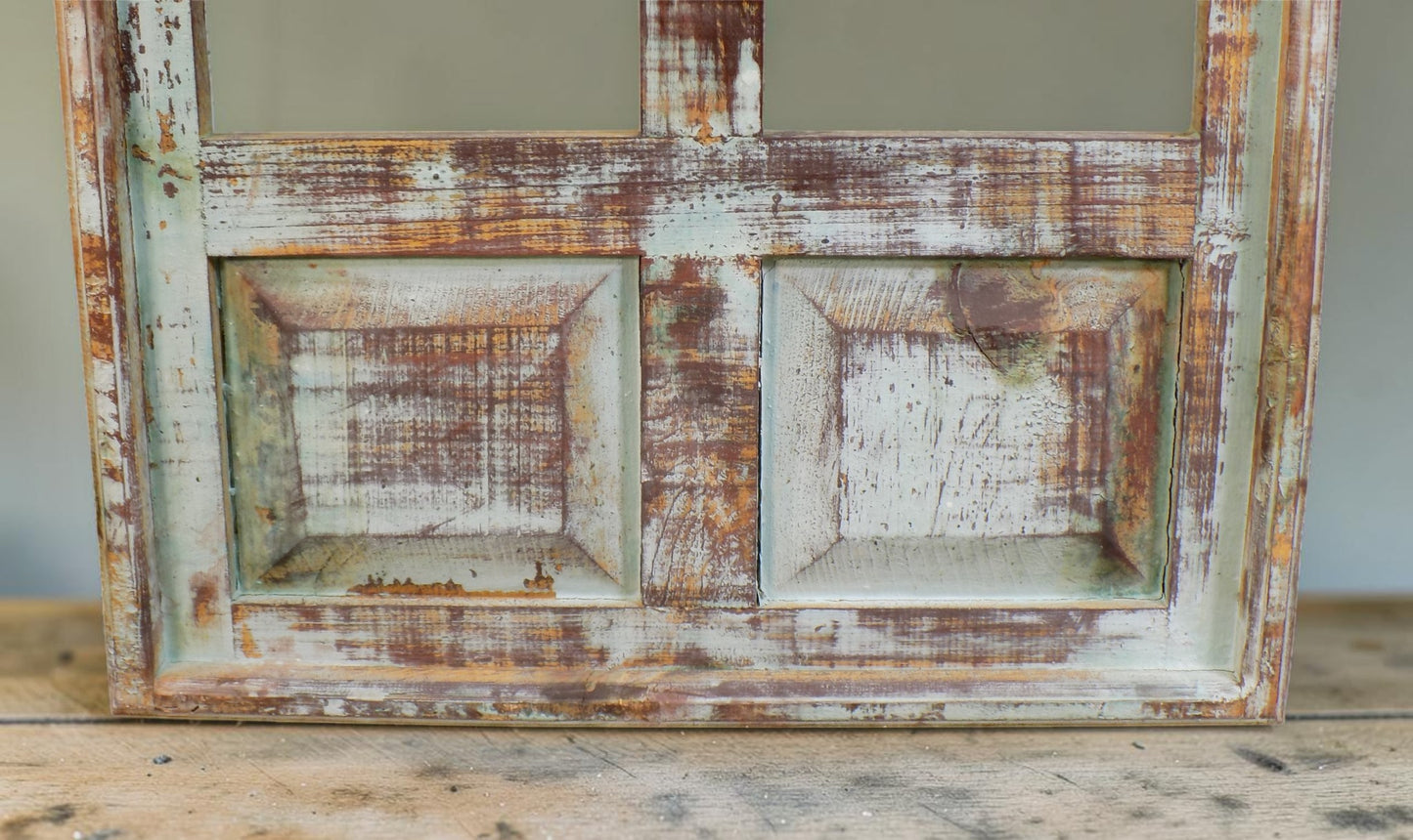 Windows - Blue Arched French Country Distressed Window Frame (19.5x38) Rustic Decor by The Old Grainery (arched window, Co...