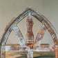 Windows - Blue Arched French Country Distressed Window Frame (19.5x38) Rustic Decor by The Old Grainery (arched window, Co...