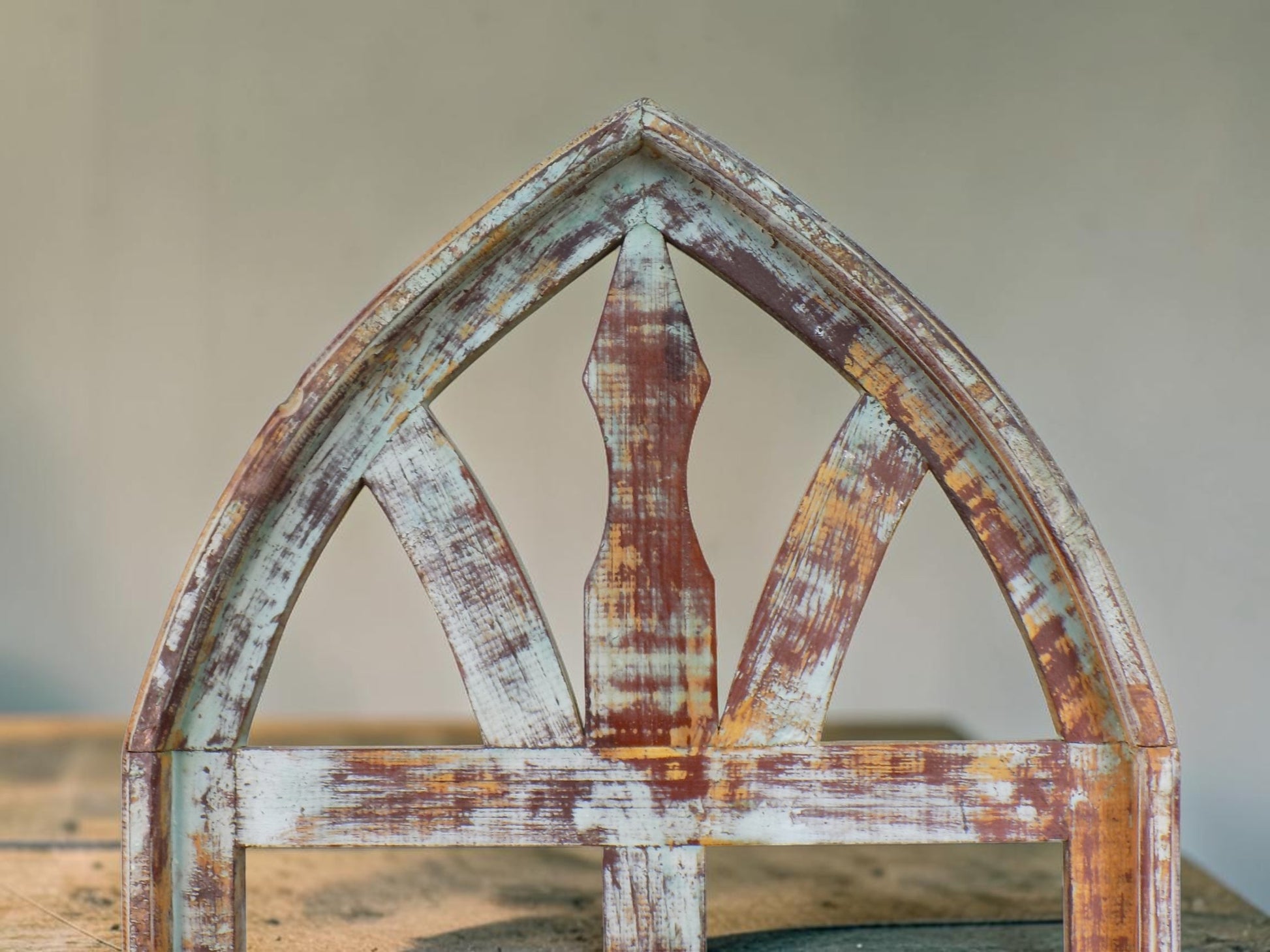 Windows - Blue Arched French Country Distressed Window Frame (19.5x38) Rustic Decor by The Old Grainery (arched window, Co...