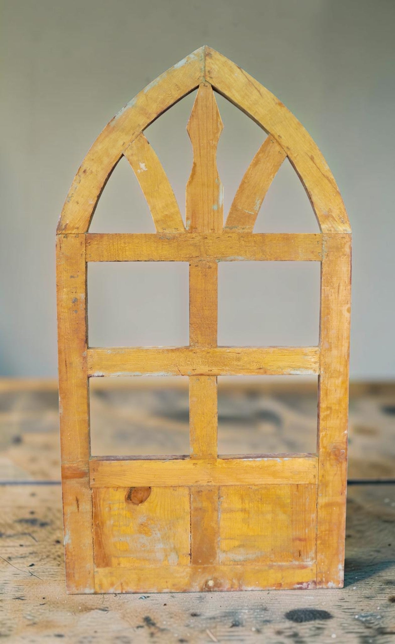 Windows - Blue Arched French Country Distressed Window Frame (19.5x38) Rustic Decor by The Old Grainery (arched window, Co...
